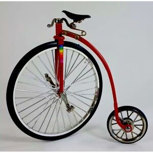 Vintage High Wheel 1:10 Scale Alloy Diecast Circus Bike - 1920's Big Wheel Toy.